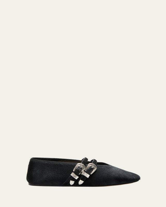 Claudia Calf Hair Ballerina Flats